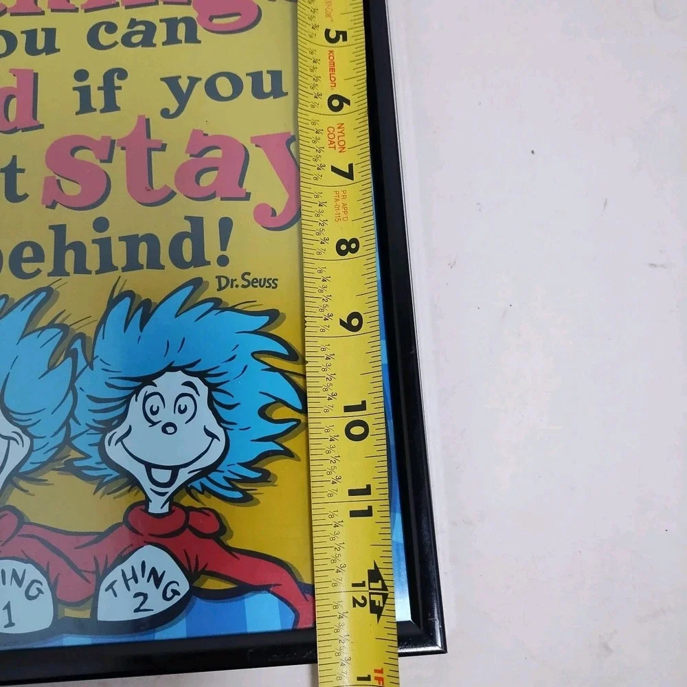 2 Dr. Seuss Framed Quote Wall Art Print‎ Hanging Decor 12.5x8.5 Set Lot Of 2